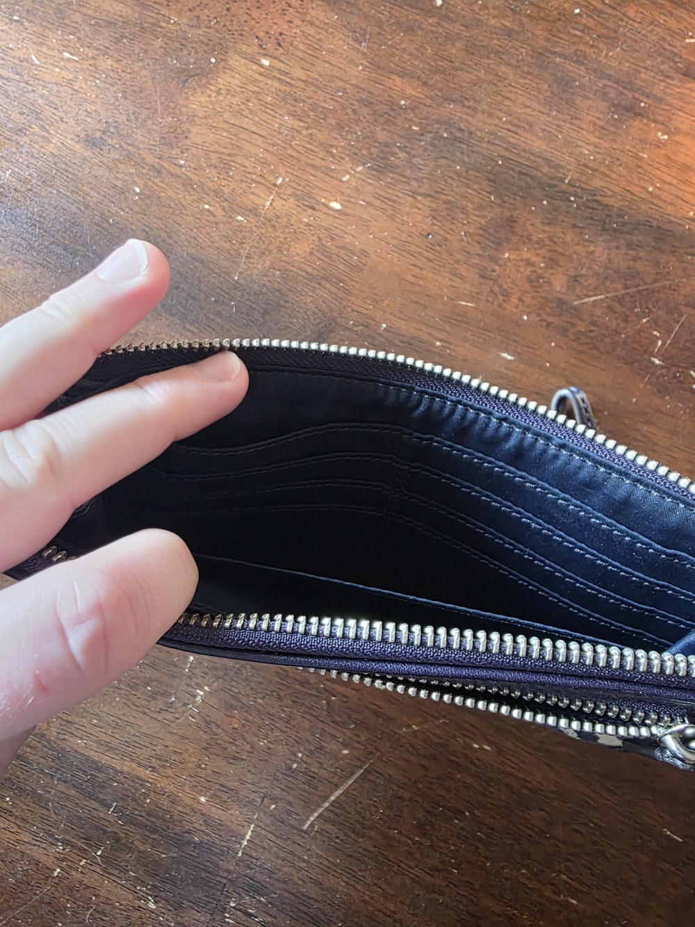 COACH Purple Zebra Print Wristlet - Picture 3 of 4